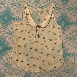 American rag sheer cat blouse small